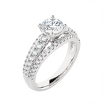 1 3/4 ctw Round Lab Grown Diamond Side Stone Engagement Ring