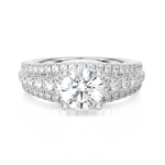 1 3/4 ctw Round Lab Grown Diamond Side Stone Engagement Ring