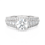 1 3/4 ctw Round Lab Grown Diamond Side Stone Engagement Ring