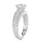 1 3/4 ctw Round Lab Grown Diamond Side Stone Engagement Ring