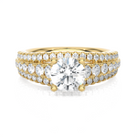 1 3/4 ctw Round Lab Grown Diamond Side Stone Engagement Ring