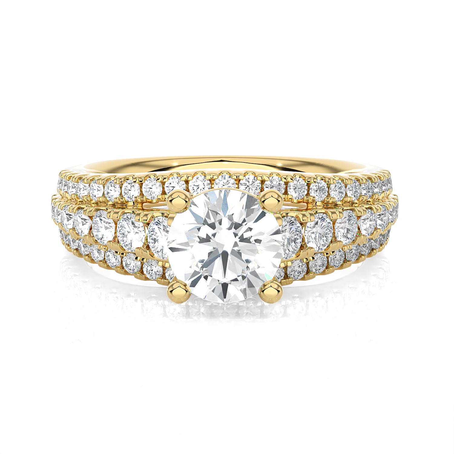 1 3/4 ctw Round Lab Grown Diamond Side Stone Engagement Ring