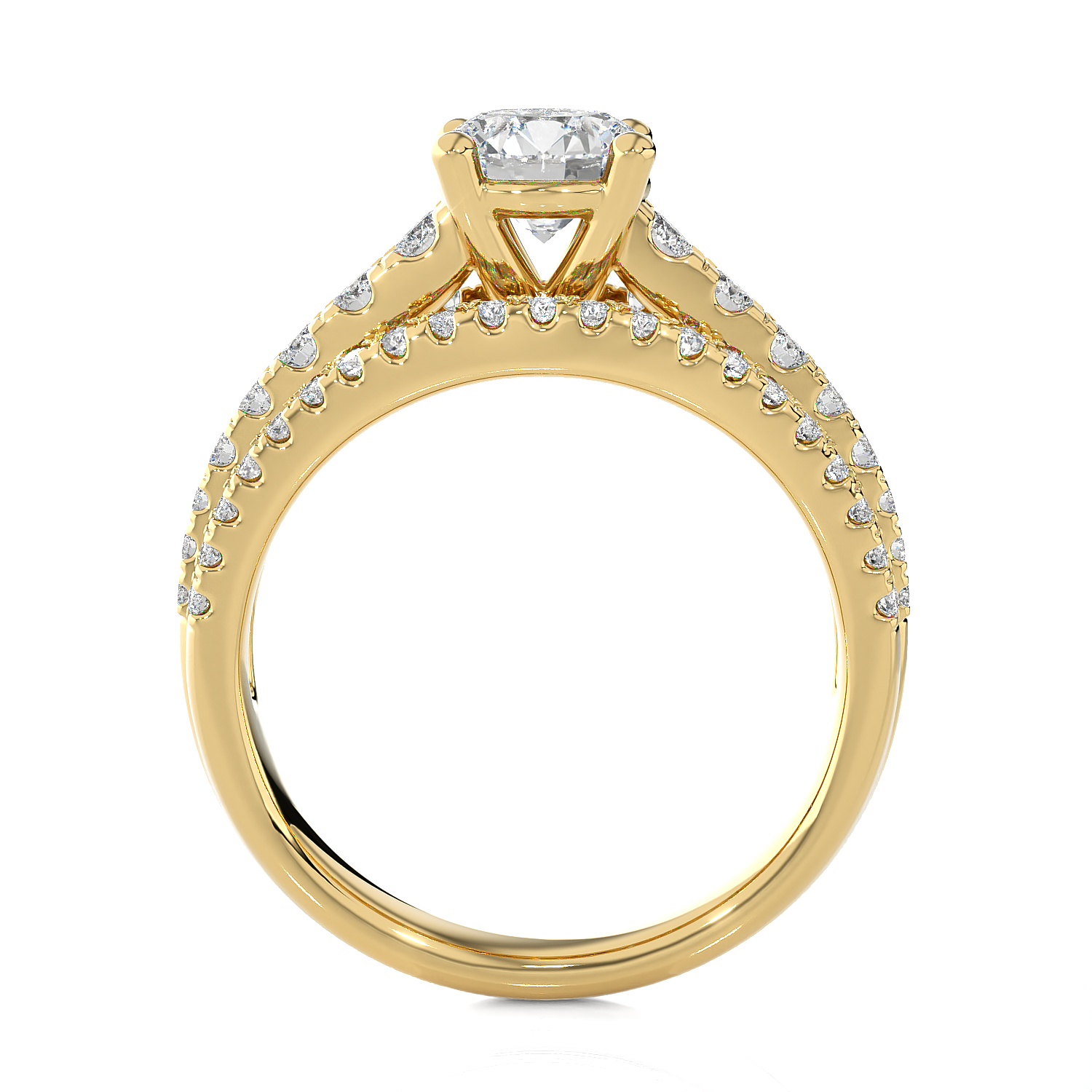 1 3/4 ctw Round Lab Grown Diamond Side Stone Engagement Ring