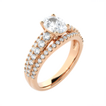 1 3/4 ctw Round Lab Grown Diamond Side Stone Engagement Ring