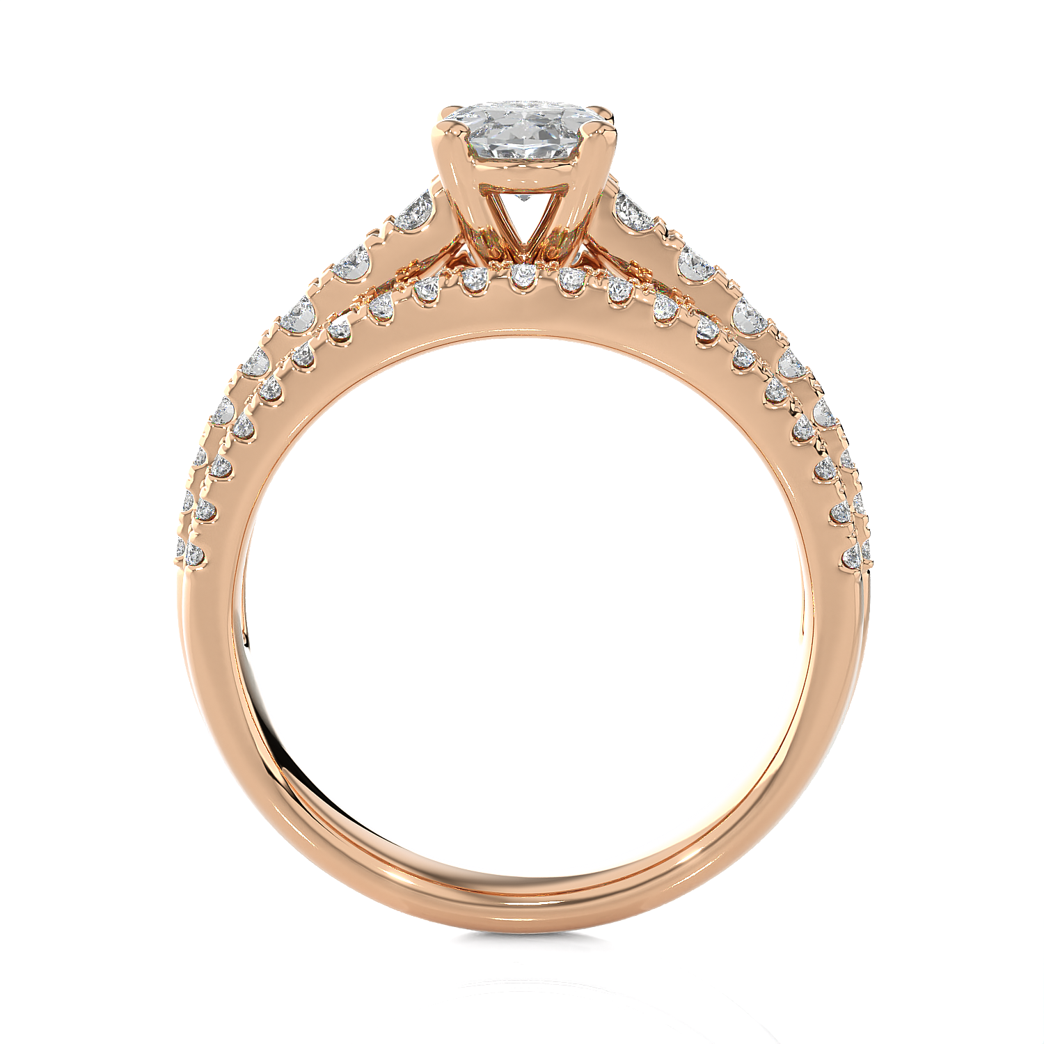 1 3/4 ctw Round Lab Grown Diamond Side Stone Engagement Ring