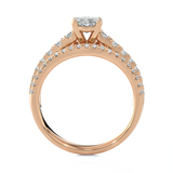 1 3/4 ctw Round Lab Grown Diamond Side Stone Engagement Ring