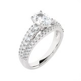 1 3/4 ctw Round Lab Grown Diamond Side Stone Engagement Ring