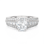 1 3/4 ctw Round Lab Grown Diamond Side Stone Engagement Ring