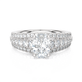 1 3/4 ctw Round Lab Grown Diamond Side Stone Engagement Ring
