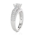 1 3/4 ctw Round Lab Grown Diamond Side Stone Engagement Ring