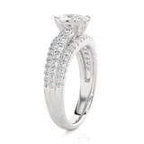 1 3/4 ctw Round Lab Grown Diamond Side Stone Engagement Ring