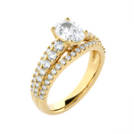 1 3/4 ctw Round Lab Grown Diamond Side Stone Engagement Ring