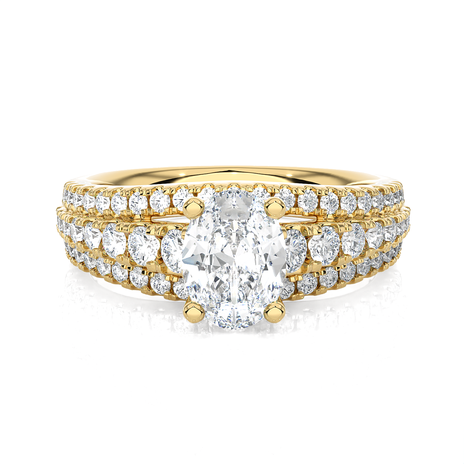 1 3/4 ctw Round Lab Grown Diamond Side Stone Engagement Ring