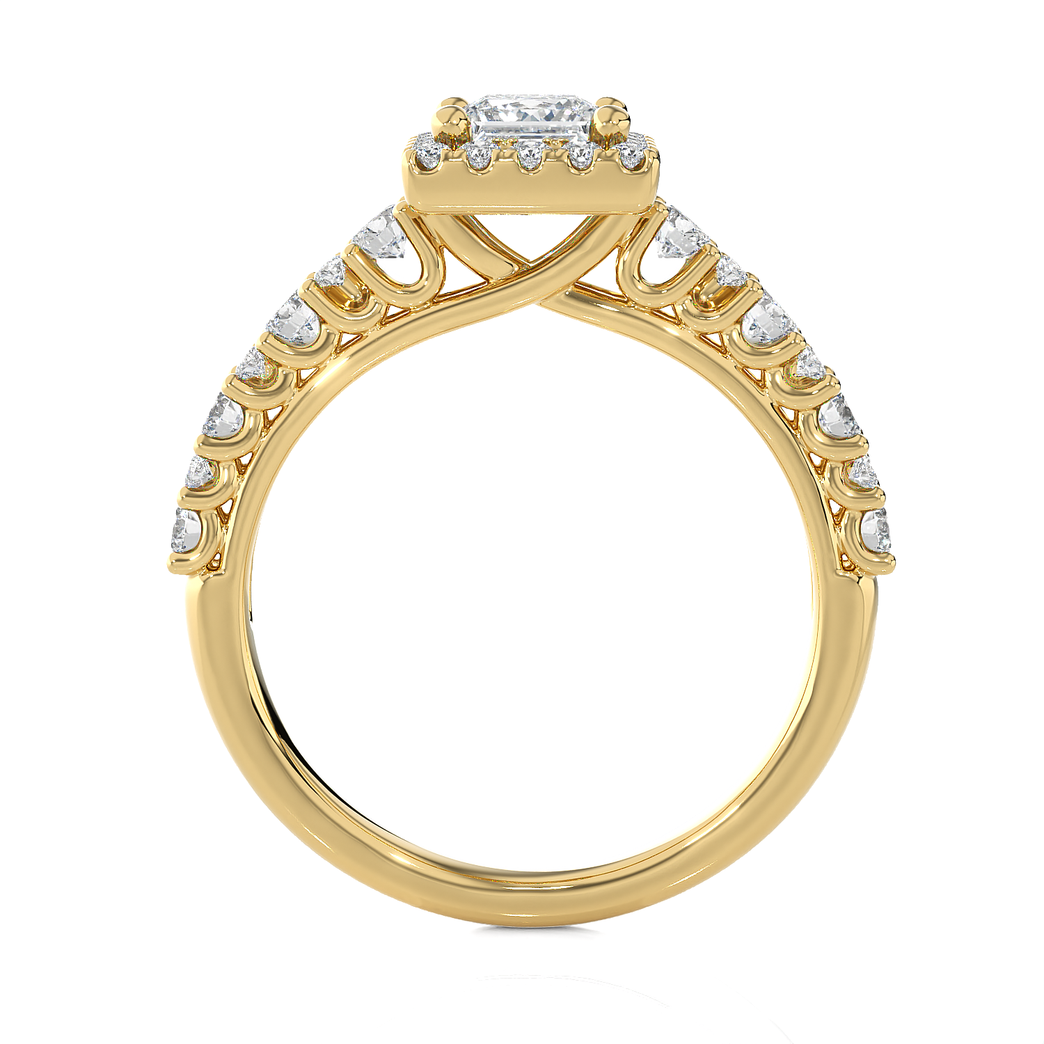 1 1/5 ctw Princess-Cut Lab Grown Diamond Halo Engagement Ring