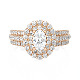 1 5/8 ctw Oval Lab Grown Diamond Halo Engagement Ring