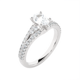 1 3/4 ctw Round Lab Grown Diamond Side Stone Engagement Ring