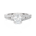 1 3/4 ctw Round Lab Grown Diamond Side Stone Engagement Ring