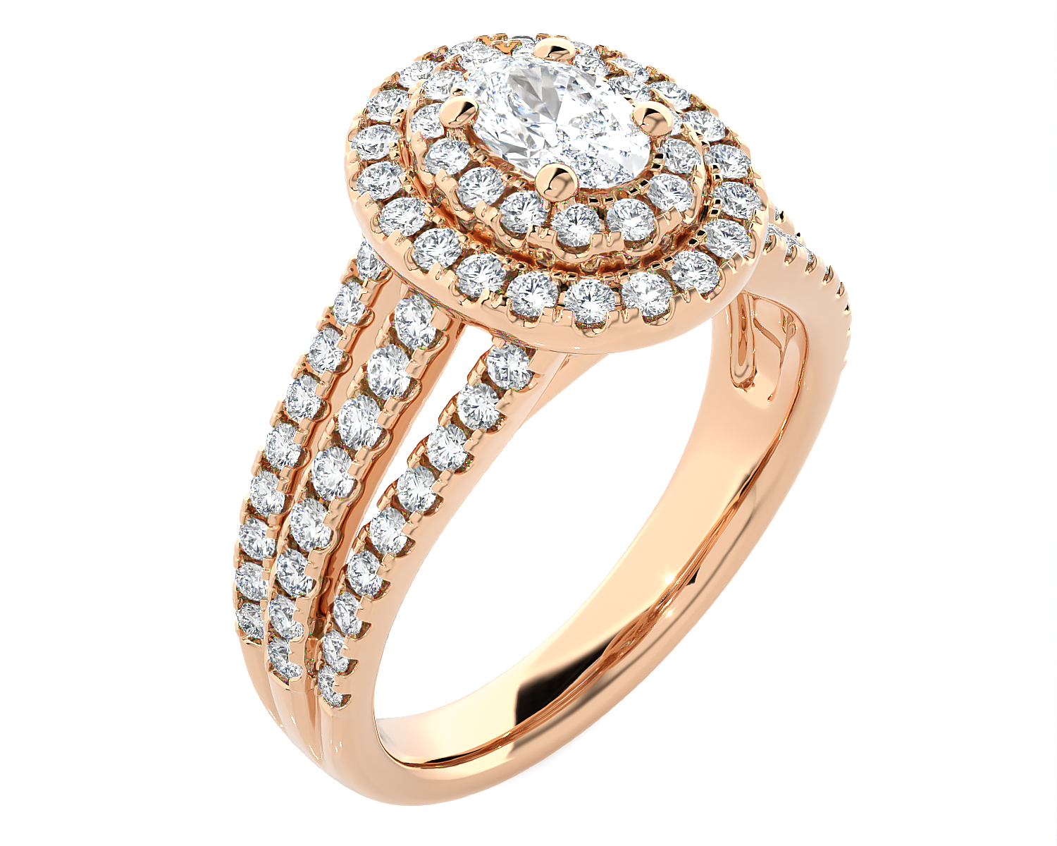 Oval Lab Grown Diamond Halo Engagement Ring