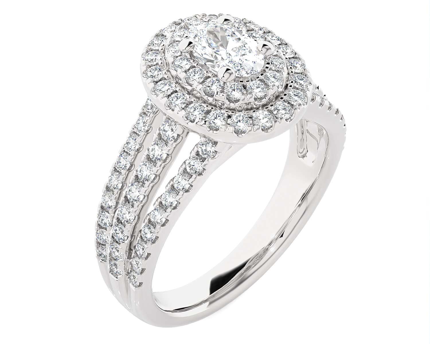 Oval Lab Grown Diamond Halo Engagement Ring