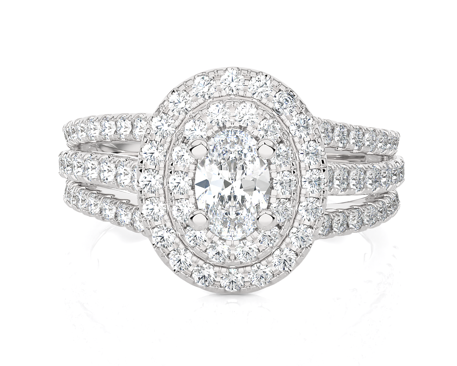 Oval Lab Grown Diamond Halo Engagement Ring