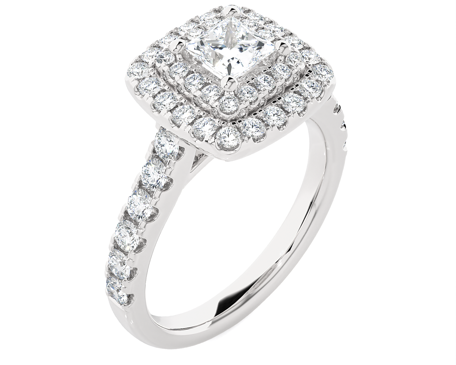 Princess-Cut Lab Grown Diamond Halo Engagement Ring