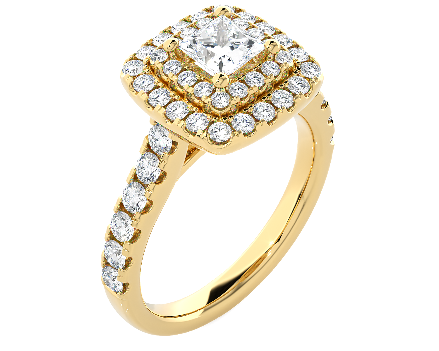Princess-Cut Lab Grown Diamond Halo Engagement Ring