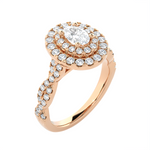 1 1/3 ctw Oval Lab Grown Diamond Halo Engagement Ring