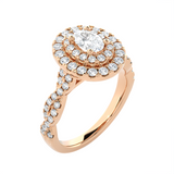 1 1/3 ctw Oval Lab Grown Diamond Halo Engagement Ring