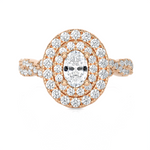 1 1/3 ctw Oval Lab Grown Diamond Halo Engagement Ring