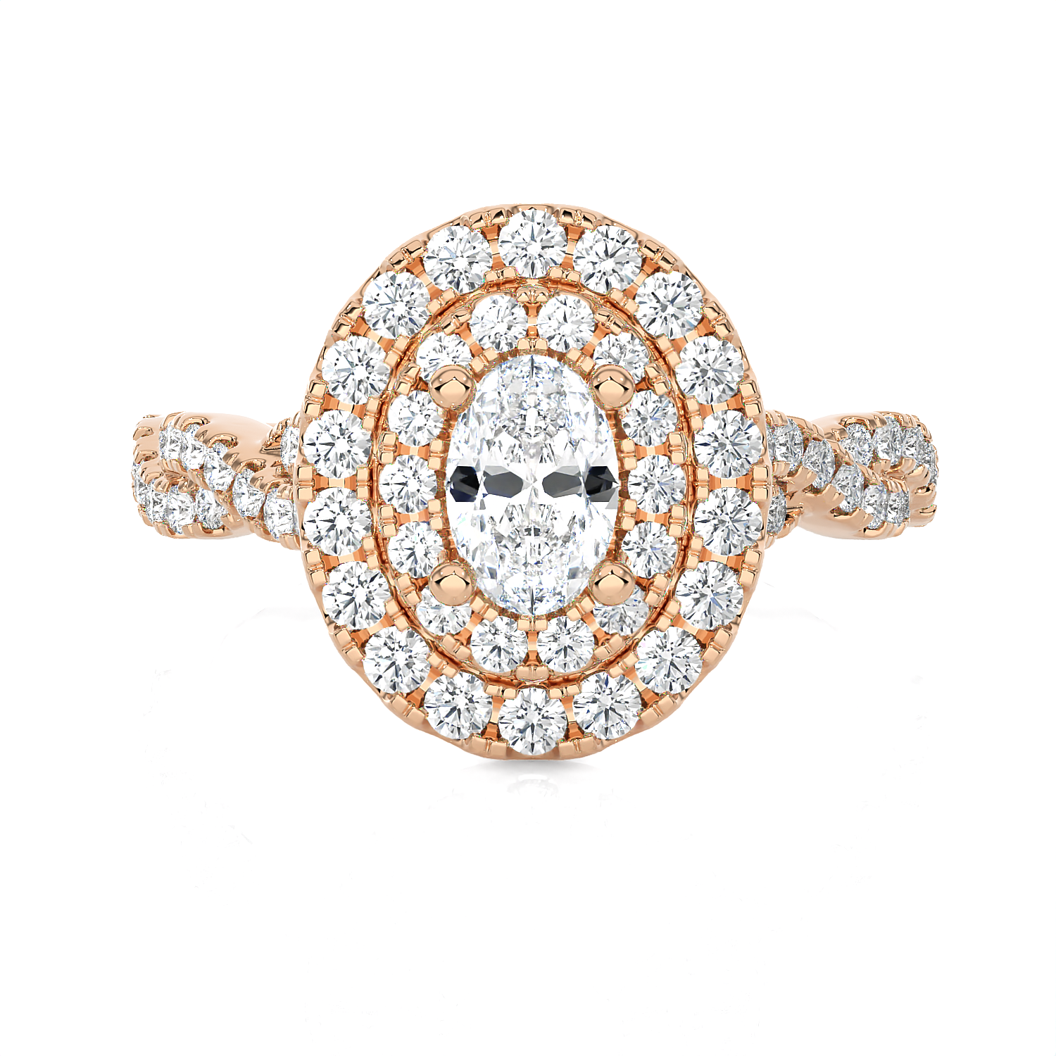1 1/3 ctw Oval Lab Grown Diamond Halo Engagement Ring