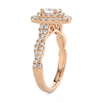 1 1/3 ctw Oval Lab Grown Diamond Halo Engagement Ring
