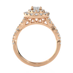 1 1/3 ctw Oval Lab Grown Diamond Halo Engagement Ring