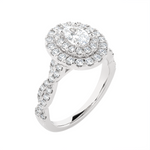 1 1/3 ctw Oval Lab Grown Diamond Halo Engagement Ring