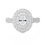 1 1/3 ctw Oval Lab Grown Diamond Halo Engagement Ring