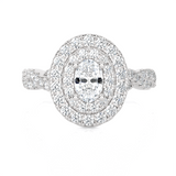 1 1/3 ctw Oval Lab Grown Diamond Halo Engagement Ring