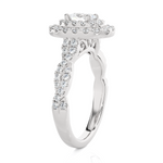 1 1/3 ctw Oval Lab Grown Diamond Halo Engagement Ring