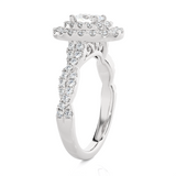 1 1/3 ctw Oval Lab Grown Diamond Halo Engagement Ring