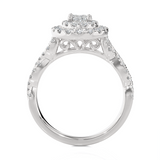 1 1/3 ctw Oval Lab Grown Diamond Halo Engagement Ring