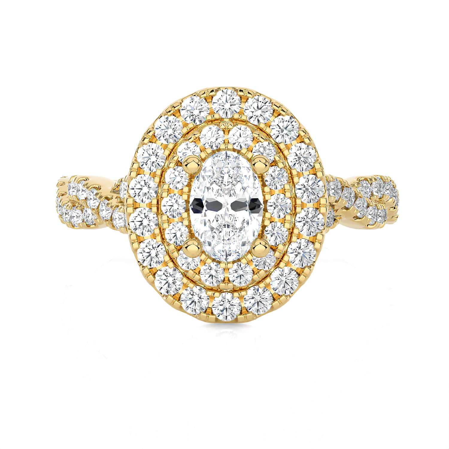 1 1/3 ctw Oval Lab Grown Diamond Halo Engagement Ring