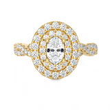 1 1/3 ctw Oval Lab Grown Diamond Halo Engagement Ring