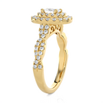 1 1/3 ctw Oval Lab Grown Diamond Halo Engagement Ring
