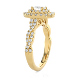 1 1/3 ctw Oval Lab Grown Diamond Halo Engagement Ring