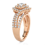 1 5/8 ctw Oval Lab Grown Diamond Halo Engagement Ring
