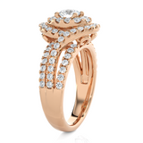 1 5/8 ctw Oval Lab Grown Diamond Halo Engagement Ring