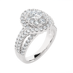 1 5/8 ctw Oval Lab Grown Diamond Halo Engagement Ring