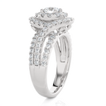 1 5/8 ctw Oval Lab Grown Diamond Halo Engagement Ring