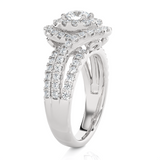 1 5/8 ctw Oval Lab Grown Diamond Halo Engagement Ring