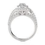 1 5/8 ctw Oval Lab Grown Diamond Halo Engagement Ring