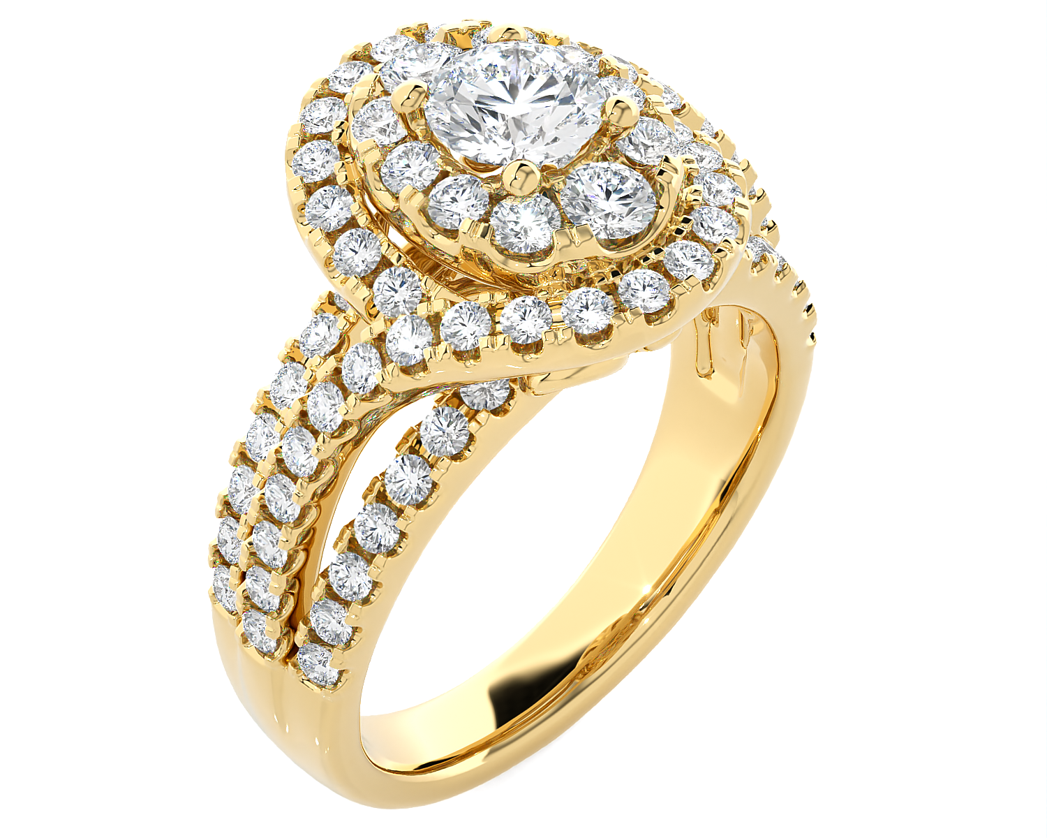 1 5/8 ctw Oval Lab Grown Diamond Halo Engagement Ring