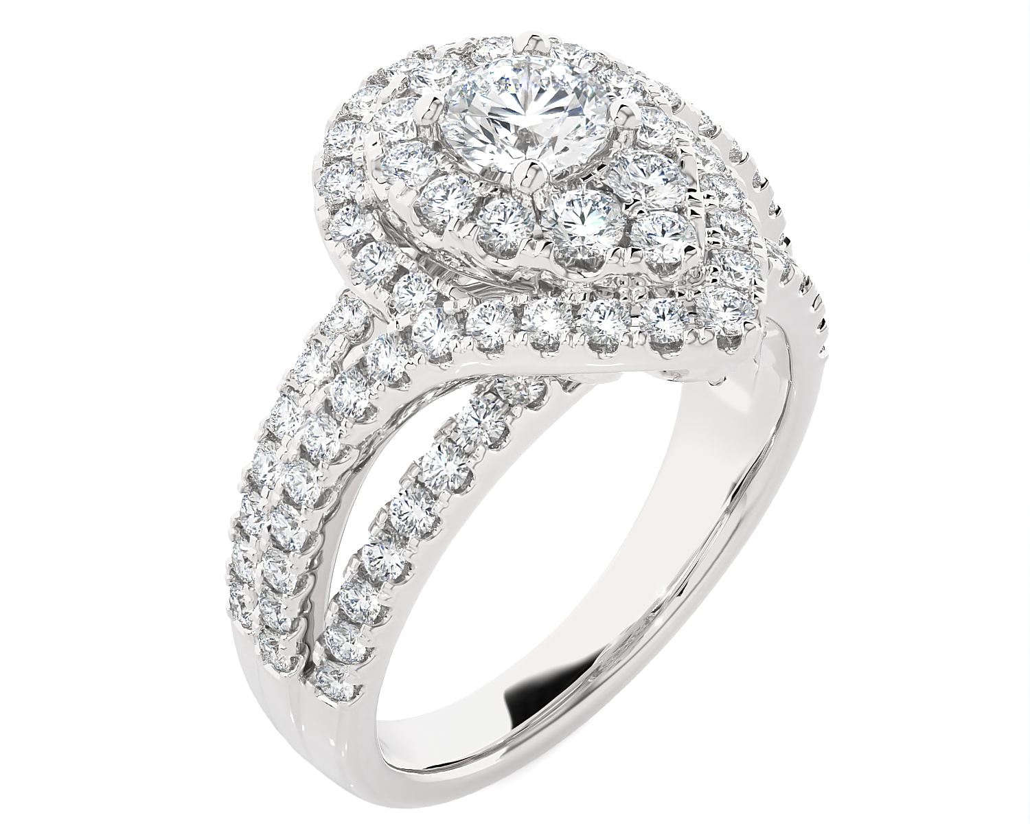 2 1/4 ctw Oval Lab Grown Diamond Halo Engagement Ring